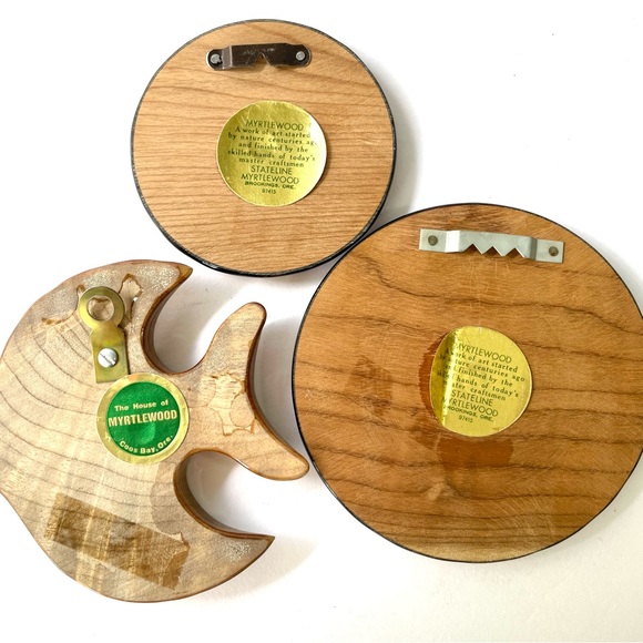 Myrtlewood Oregon Hand Painted Elk Deer Fish Flower Wall Hanging Plaque Decor - Picture 7 of 8